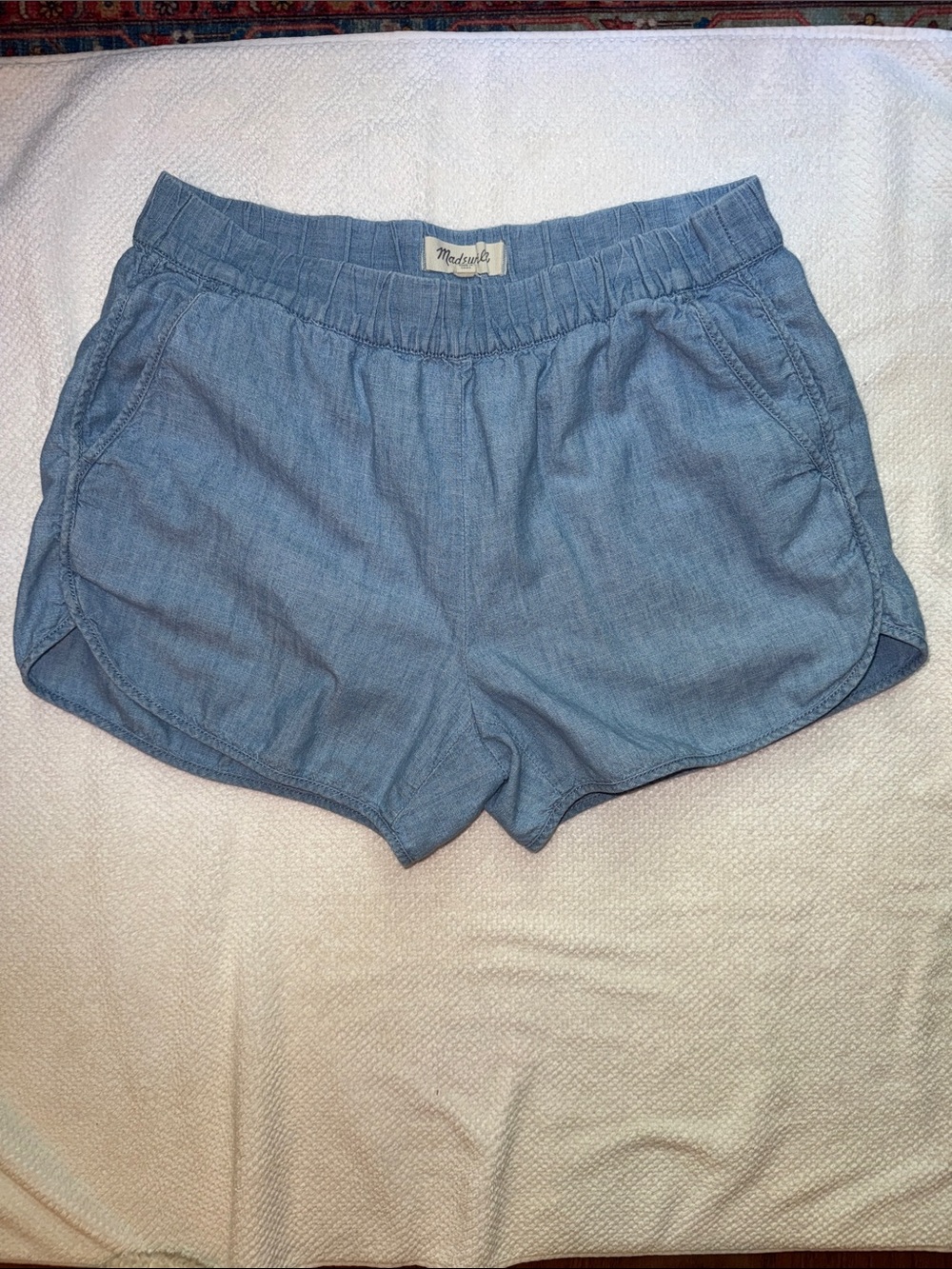 MADEWELL Women’s Chambray Cotton Pull-on Shorts - Size Small